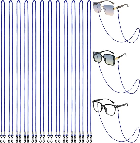 BILIONE 12Pcs Nylon Eyeglasses Strap Braided, Glasses Lanyard for Women Men & Kids, Eye Glasses Holder Strings Around Neck