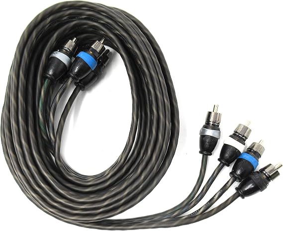 Sky High Car Audio 4 Channel Twisted 20 ft RCA Cables Coated 20' OFC