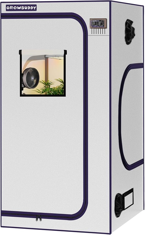 Grow Tent, White 36"X36"X72"High Reflective Mylar Canvas with Observation Window and Floor Tray for Hydroponic Indoor Plant Growing (White, 36"X36"X72")