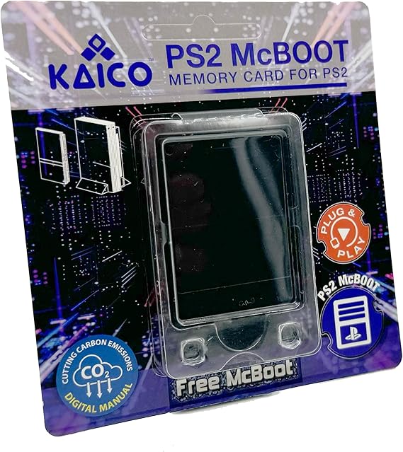Kaico Free Mcboot 32MB PS2 Memory Card - FMCB PS2 Mcboot 1.966 for Sony PlayStation 2 - Plug and Play