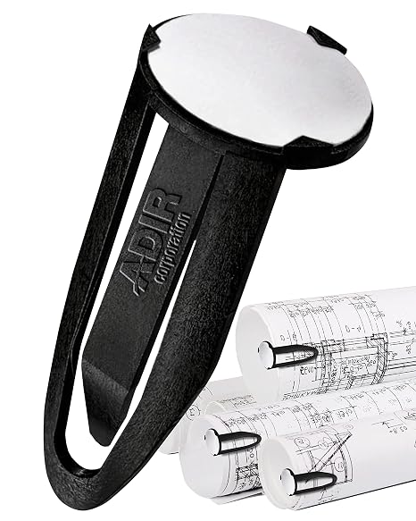 AdirOffice Paper Clips Paperwork Holder - Blueprint Clips for Blueprint, Construction Plan Holder, Architect Blueprint Holder, Blueprint Tags - Plan Clips for Blueprints and Rolled Files (50 Count)