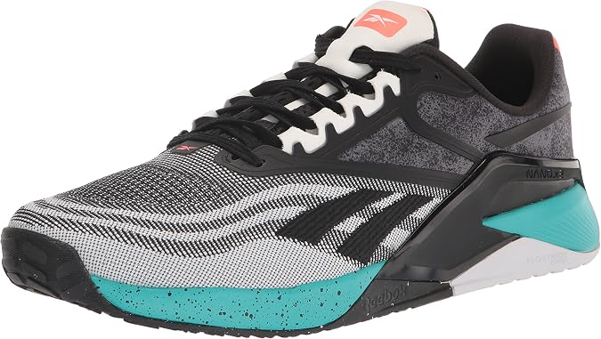Reebok Men's Nano X2 Cross Trainer, Black/White/Pure Grey, 10