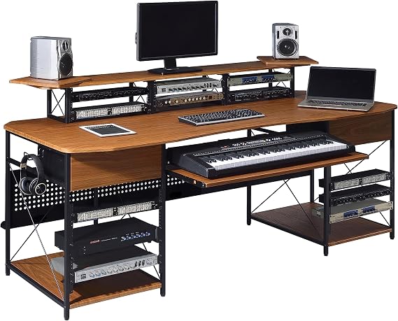 EX200 Series Pro Music Studio Desk Workstation with 3 x 4U Rack and 2 x 9U Rack (Cherry)