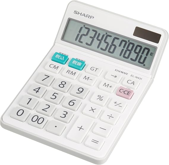 Sharp EL-N431-X Calculator, Normal Calculator, Nice Size Type, 10 Digits, White