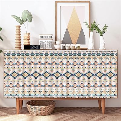 Liveinu Bohemian Cabinet Curtains for Kitchen Waredore Bathroom Dust Proof Curtain for Shelves Wall Panel Hanging Doorway Noren Hook & Loop Install 27 W x 31 H Style 1