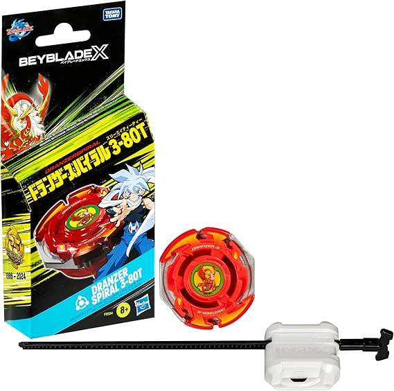 Beyblade X Dranzer Spiral 3-80T Anniversary X-Over Balance Type Right-Spinning Top and Launcher; Battling Top Toys for 8 Year Old Boys and Girls