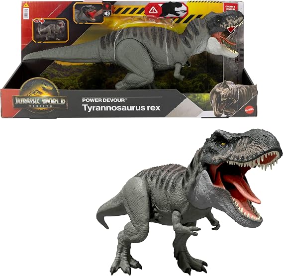 Mattel JCH02 Jurassic World Rebirth Power Devour Tyrannosaurus Rex Dinosaur Figure