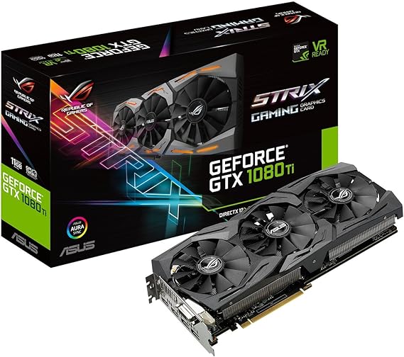 ASUS ROG-STRIX-GTX1080TI-11G-GAMING GeForce11GB VR Ready 5K HD Gaming HDMI DisplayPort DVI PC GDDR5X Graphics Card