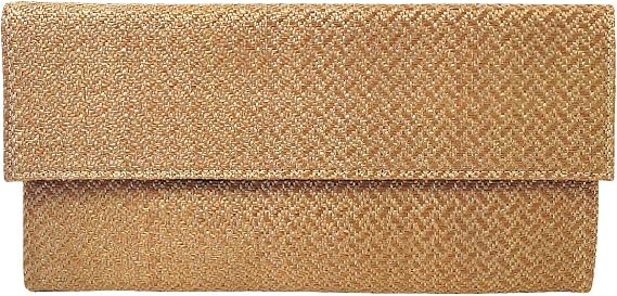 JNB Raffia Chevron Clutch