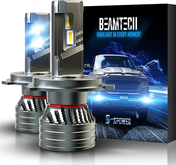 BEAMTECH H4 Bulbs, 6500K G-XP Chips High Brightness Plug and Play Fog of 2