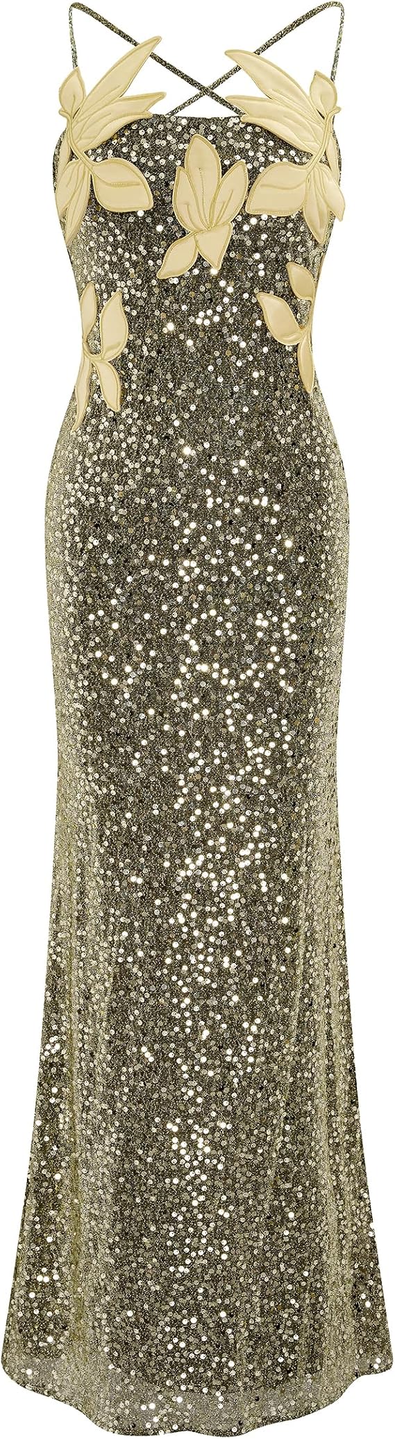JW PEI Women's Araminta Sequined Gown with Floral Details