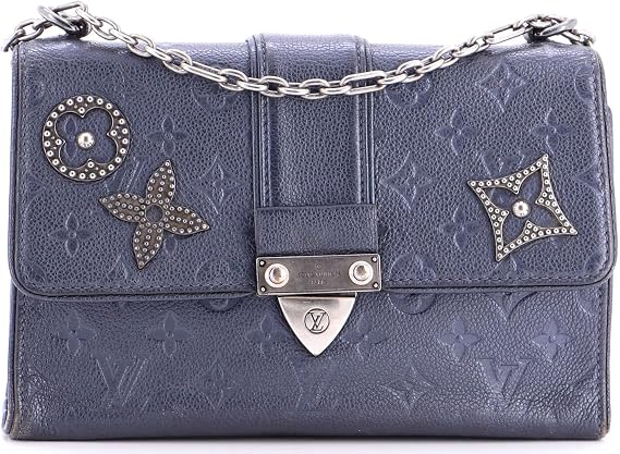 Pre-Loved Saint Sulpice Handbag Pins Monogram Empreinte Leather PM, Blue