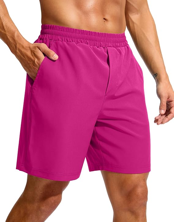 Soothfeel Men's Athletic Workout Shorts with Zipper Pocket 9"/7"/5" Running Gym Shorts for Men Lightweight Quick Dry Tennis