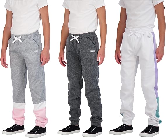 Hind Girls Sweatpants 3 Pack Fleece Jogger Pants for Girls Clothes