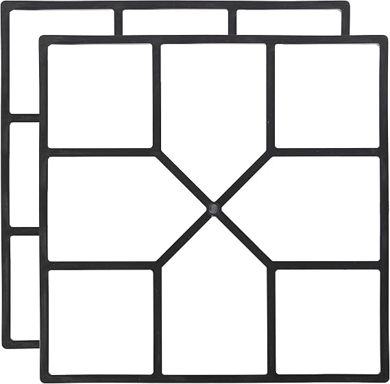 2 Pack Decorative Pavement Mold Cement Form Stamp Walkway Maker Patio Stepping Stone Pavers Reusable Pathway Mould