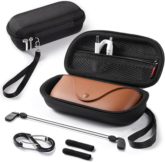 CoBak Carrying Case for Ray-Ban Meta & Oakley Smart Glasses, with 4 in 1 Accessories Kit - Case, Carabiner, Strap and Ear Cushion, Fits Wayfarer, Skyler and Most Glasses Portable Protective Storage