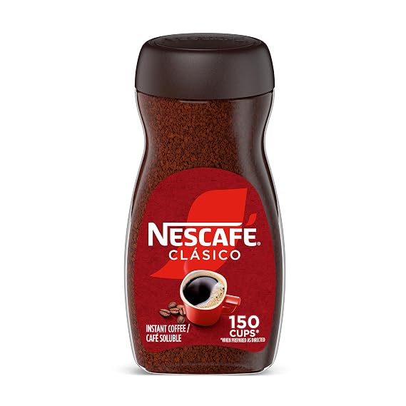 NESCAFE Clasico Dark Roast Instant Coffee, 10.5 oz Jar | Smooth dark roast instant coffee; single 10.5 oz jar
