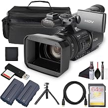 Sony HDR-FX1000E PAL HDV Handycam Camcorder Bundle, 3-CMOS HD Video, 20x Optical Zoom, Pro Controls for Events & Documentary Filming | Includes Case, LED Light, Filter Kit, Battery