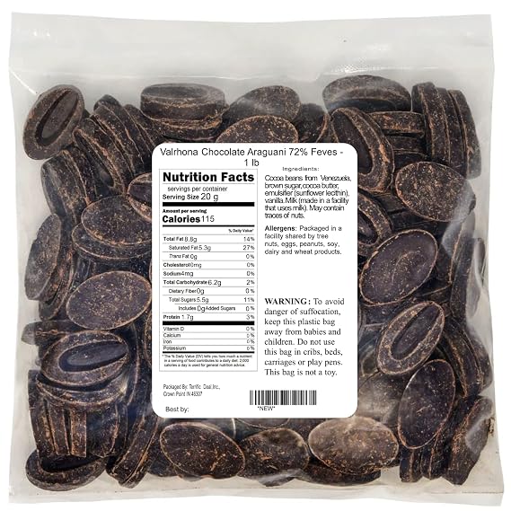 Valrhona Chocolate Araguani 72% Feves - 1 lb
