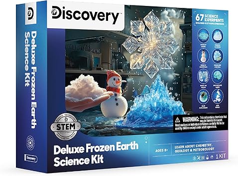 DiscoveryTM Frozen Earth Science Kit 67 Experiments STEM Chemistry Lab for Kids| Grow Crystals, Make Snow & Slime, Ice Explosions & More| Educational Learning Activity Toy| DIY STEM Set Gift| Ages 8+