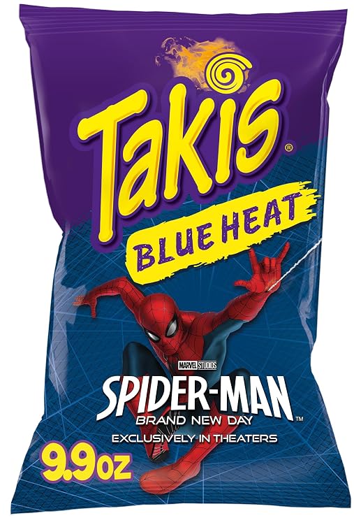 Takis Blue Heat Rolled Tortilla Chips, 9.9oz Bag | Extremely Spicy Hot Chili Pepper Flavor, Corn Snack Chips, Individual Bags, Sharing Size