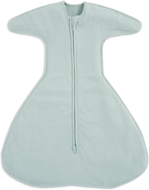 HALO Sleepsack SwaddleStretch, Arms Up or Extended Arms, Newborn Baby Swaddle, 0 3 Months, 0.5 TOG, Calm Sage