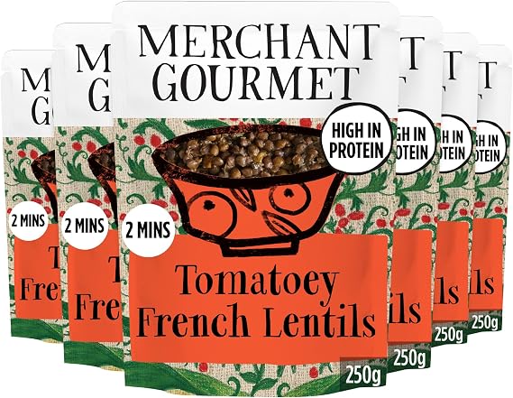 Merchant Gourmet Tomatoey French Lentils, 250 g (6-Pack)