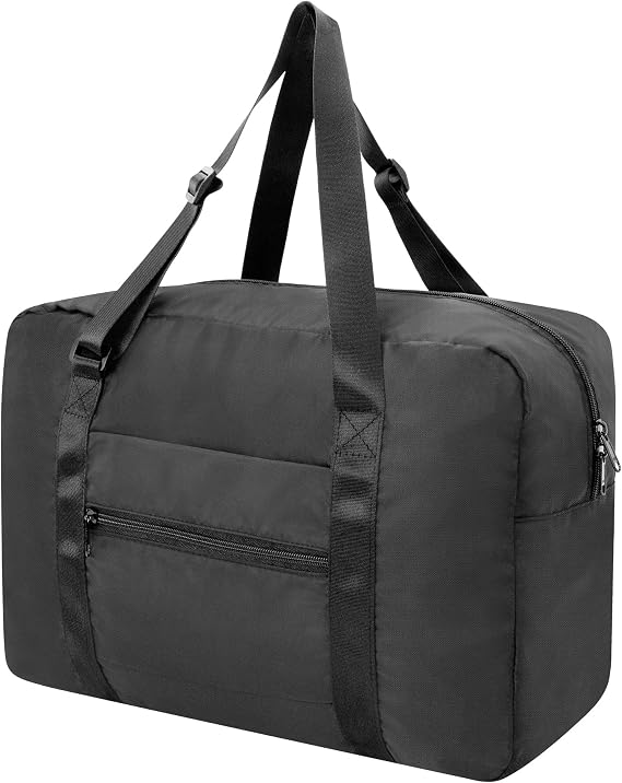 Duffle Bag for Travel Foldable Personal Item Travel Bag, 23L, Black