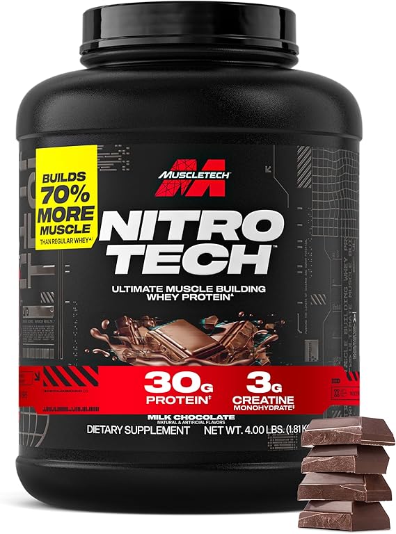 MuscleTech Whey Protein Powder (Milk Chocolate, 4LB) - 30g Protein