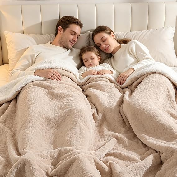 Electric Blanket Queen 84"x90" Heated Blanket Queen Size Dual Control,Beige