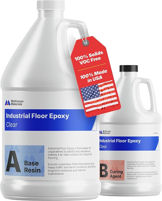 McKinnon Garage Floor & Concrete Epoxy Kit 1 Gallon, 100% Solids