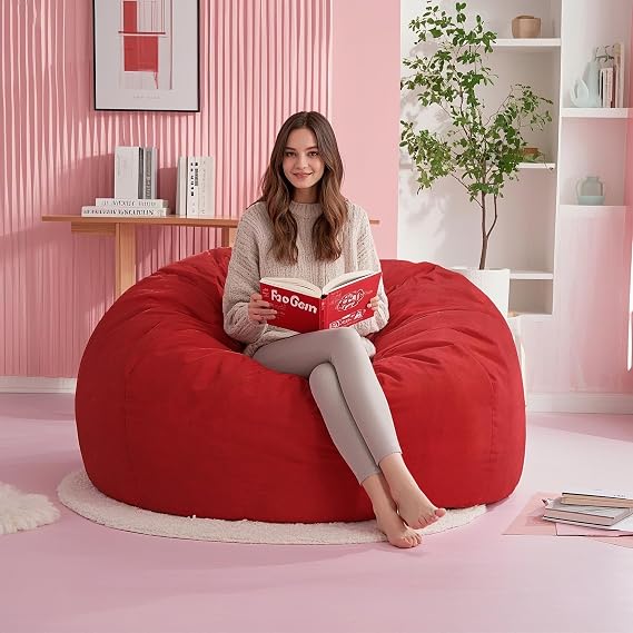3 FT Beanbag Chairs for Adults Big Bean Bag Bed with Filler Included, Comfy Large Beanbag Chairs for Adults - Machine Washable and Soft Mink Bonded Cover