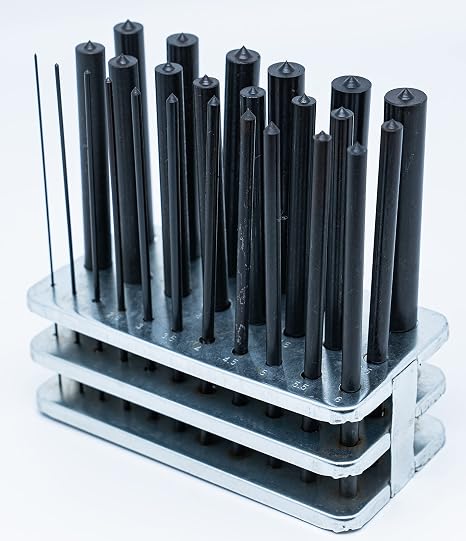 25 Piece Transfer Punch Set 1mm to 13mm by 0.5mm