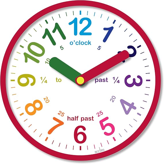 Acctim Kids Wall Clock, Multicolour, 26 cm l x 26 cm w