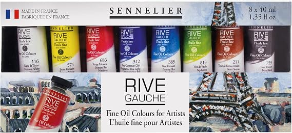 Sennelier Rive Gauche Fine Oil Color for Artists, 10 Colors, 21ml Each (10-130303-1)