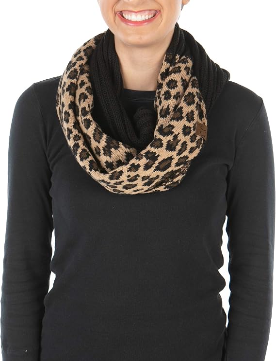 Funky Junque Infinity Scarf for Women Oversized Chunky Cable Knit Warm Winter Women's Infinity Neck Scarves Circle Wrap
