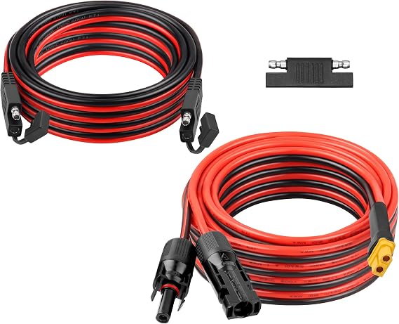 10AWG 50FT XT60 Solar Extension Cable 10AWG 30FT SAE Extension Cable