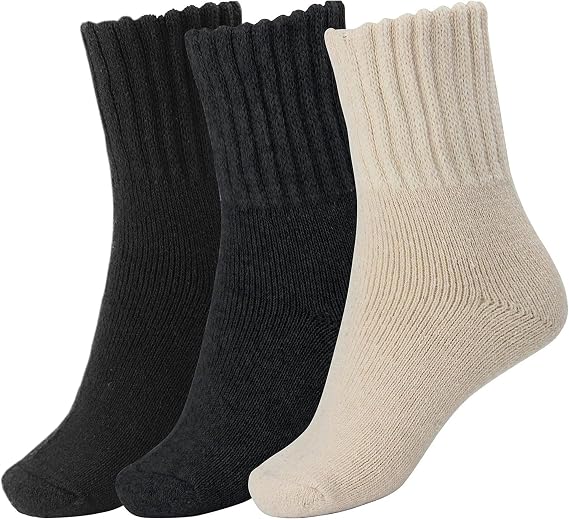 YZKKE Boots Socks for Women Thermal Winter Solid Thick Warm Wool Crew Sock