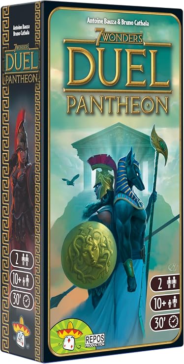 Asmodee 7 Wonders Duel Pantheon Board Game Expansion - Intense Two-Player Battles in the Ancient World, Strategy Game for Kids and Adults, Ages 10+, 2 Players, 30 Minute Playtime