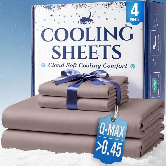 Cooling Sheets - BreezeWeave 4 PC King Size Cooling Bed Sheets for Hot Sleepers & Deep, Cool Rest - Cloud Soft, Silky Smooth, 16 in Deep Pocket, Ultra Durable (Light Pink)