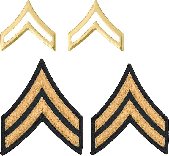 Enlisted Chevron & pin-on Rank set, Army MALE