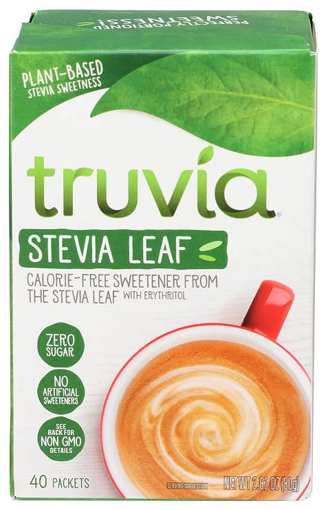 Truvia, Sweetener Natural No Calorie Non-GMO 40 Count, 2.82 Ounce