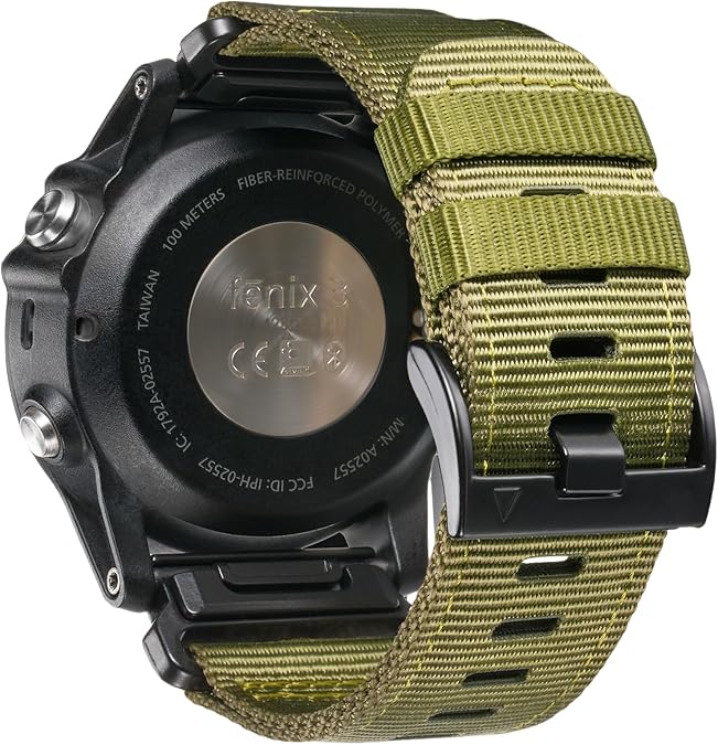 22mm Nylon Watch Band Compatible for Garmin Fenix 8 47MM/7/6/6 Pro/5/Epix Gen 2 Band, Camouflage Quickfit Bands for Forerunner 935/945/Approach S62/S60/MARQ