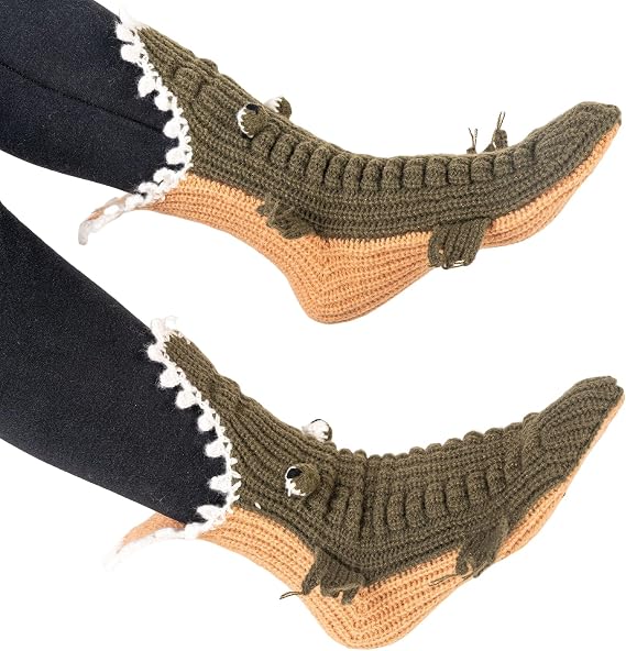 LOLAT Novelty Animal Socks Knit Shark T-Rex Dinosaur Alligator Croc Sock for Christmas Gifts Creative Home Warm