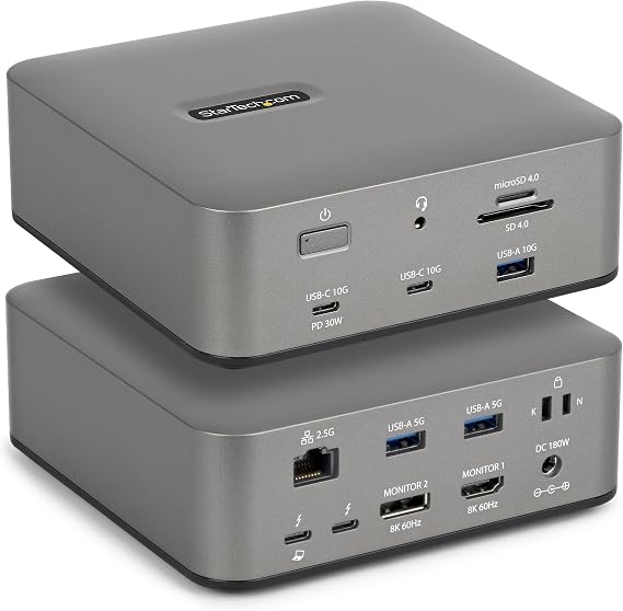 StarTech Thunderbolt 5 USB4 Dock, Triple 4K 144Hz, Dual 8K 60Hz, 140W PD
