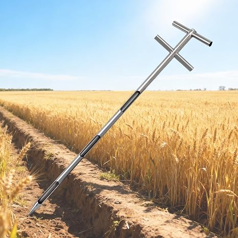 Powder Grain Sampler Probe,Grain Probe Sampler for Powders and Seeds, Stainless Steel Sampler, Grain Thief Sampler, Grain Tester Probe, Grain Sampling Probe for Lab and Field Use((Double Handle 40'')