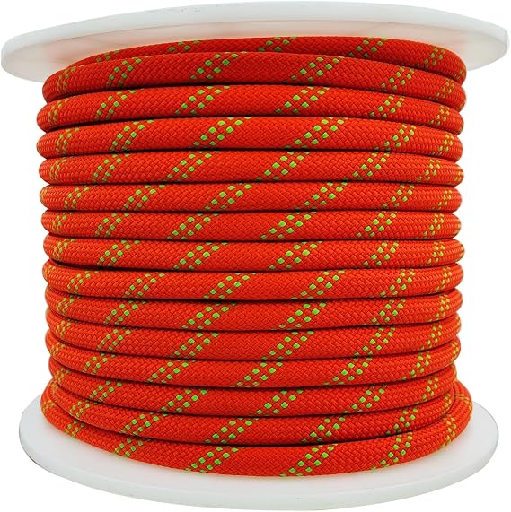 Ratifc Climbing Ropes Static Rope UIAA Rock Climbe Ropes 10.5mm 150FT Rappelling Rope for Mountain Tree Climbing, Rock Climb,Hauling, Rescue,Orange