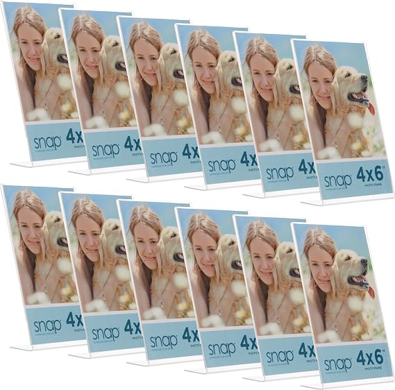 Snap 4x6 Clear Acrylic Picture Frame 12 Pack