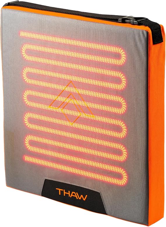 THAW Rechargeable Heated Seat Pad | Portable Design, 2" Foam Padding, Heat Retaining Insulation, Stain and Water-Resistant, Stadium Seating