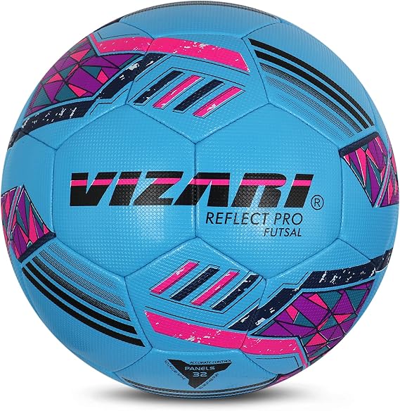 Vizari Reflect Pro Soccer Ball Size | Hand-Stitched Shiny TPU Cover | Perfect Youth Soccer Ball for Boys and Girls | Durable Futsal Football for Indoor and Outdoor Play (Pack of 1, 6 & 12)
